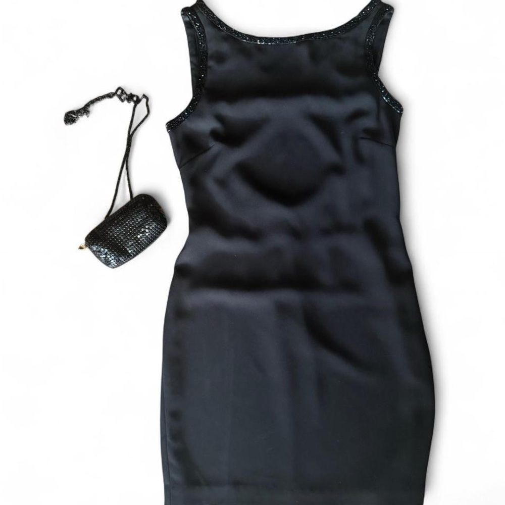 Laundry By Shelli Segal Black Mini Dress with Sequin Trim